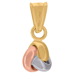 14Kt Tri-Color Gold Womens Polished Finish Love Knot Charm Pendant