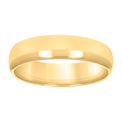 10kt Yellow Gold Mens 5mm Comfort-Fit Wedding Band Ring Size 9