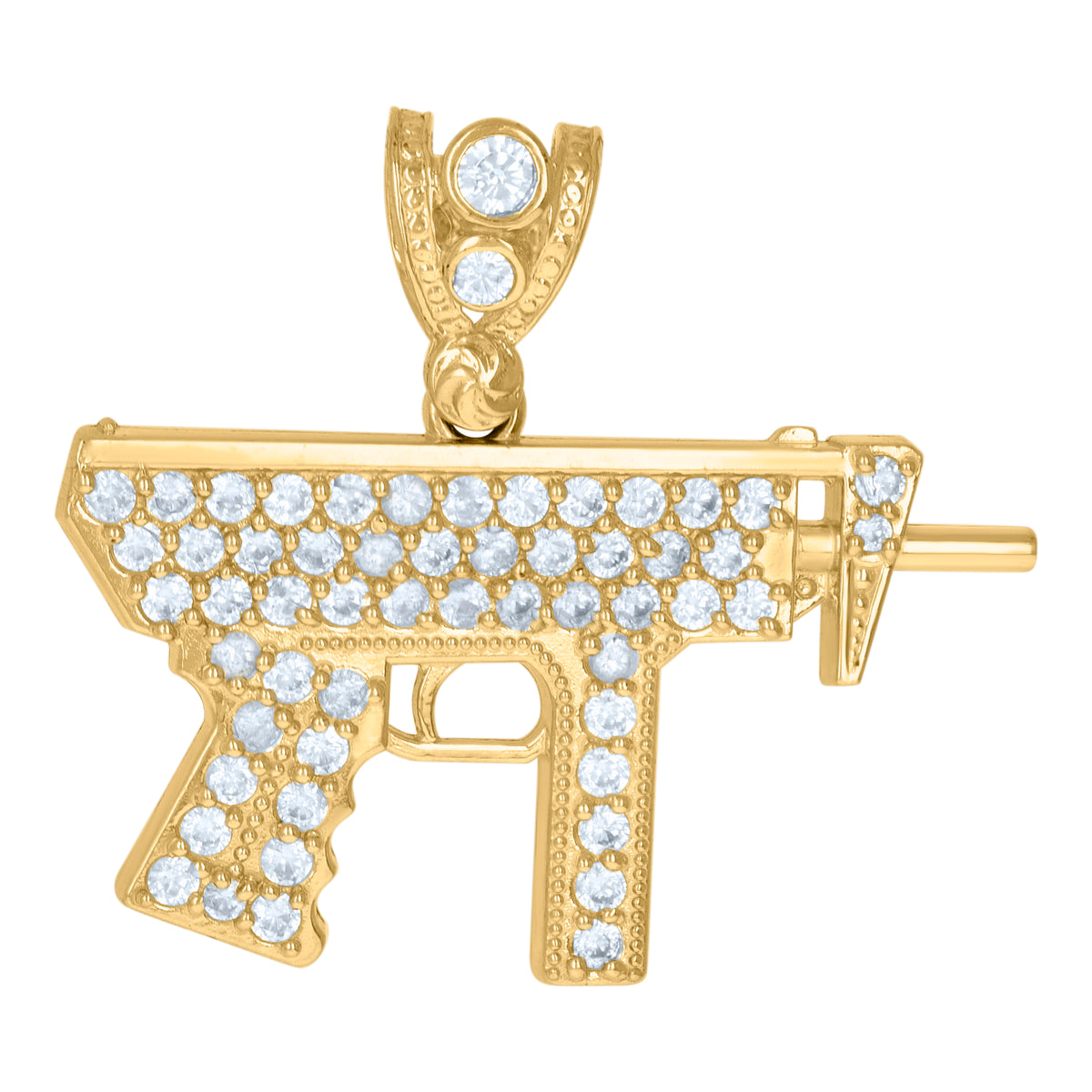 10kt Yellow Gold Mens Bling Fashion Charm Pendant