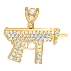10kt Yellow Gold Mens Bling Fashion Charm Pendant