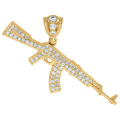 10kt Yellow Gold Mens Black White Cubic-Zirconia Money Bag Currency Charm Pendant