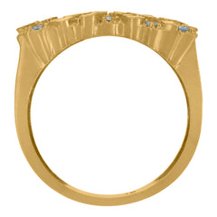 10kt Two-tone Gold Mens Cubic-Zirconia St. Jes˙s Malverde Religious Square Head Nugget Ring