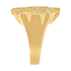 10kt Yellow Gold Mens Nugget Lady Of Liberty Medallion Charm Pendant