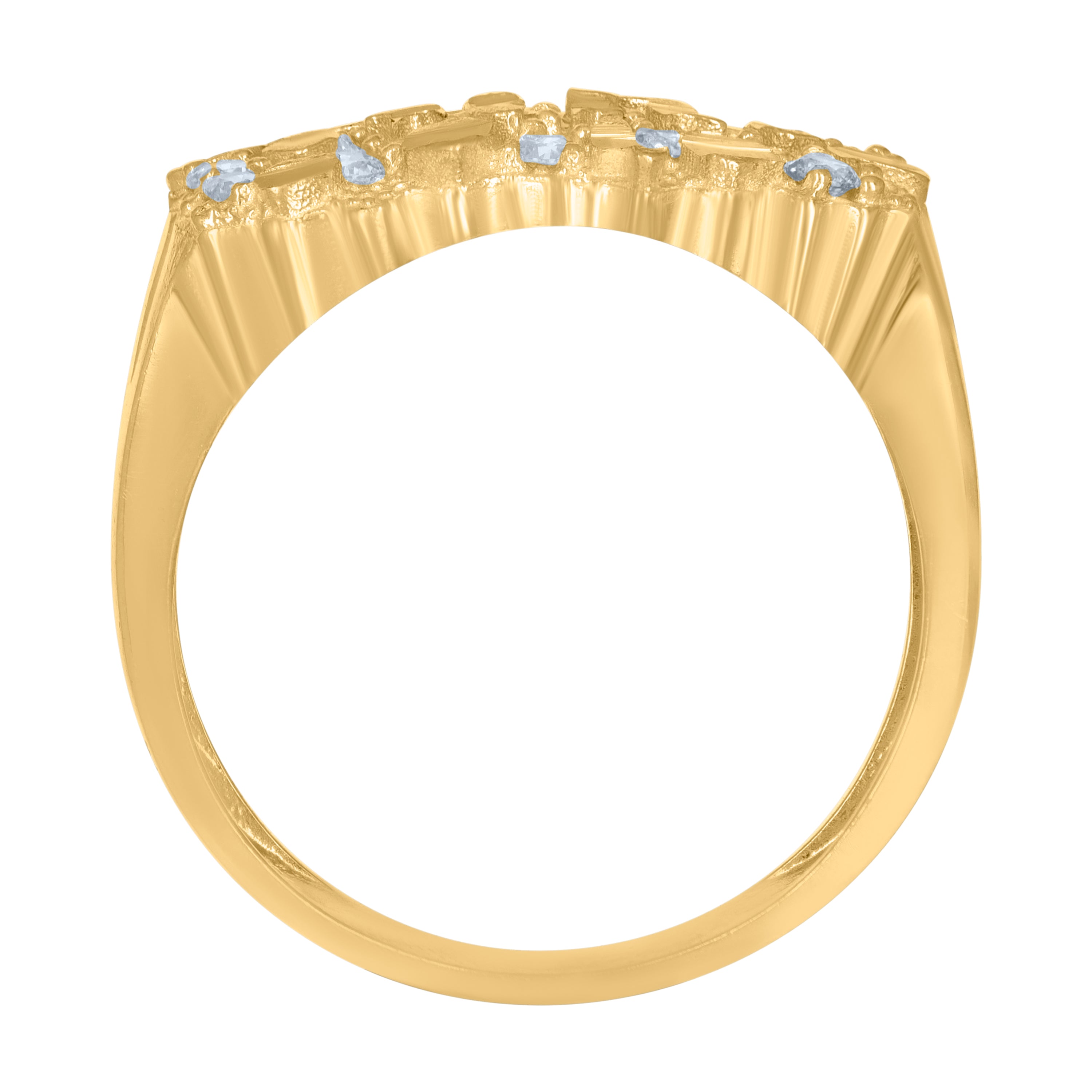 10kt Yellow Gold Mens Nugget Stud Earrings