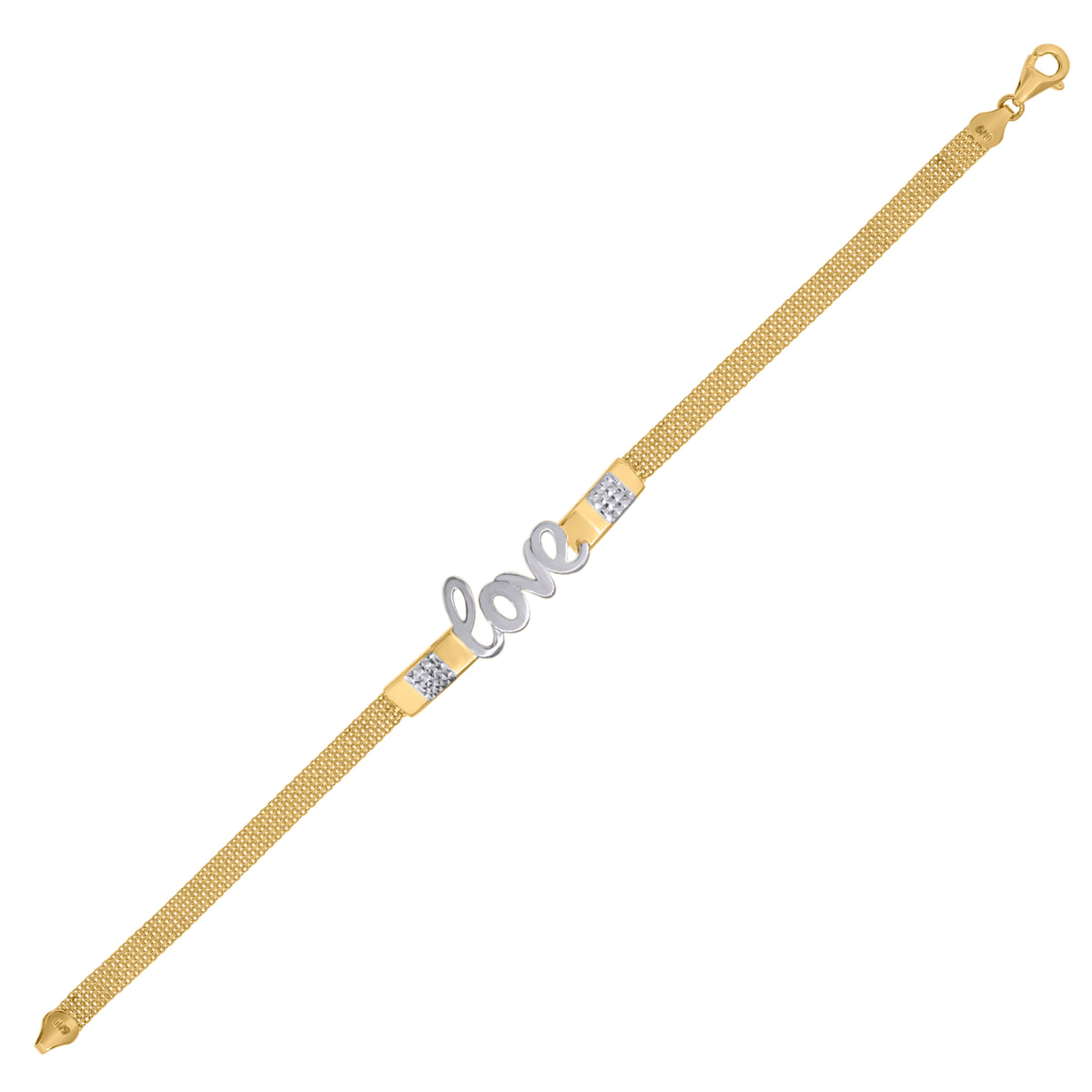 10kt Two-Tone Gold Womens LOVE Bracelet Size 7 Inches