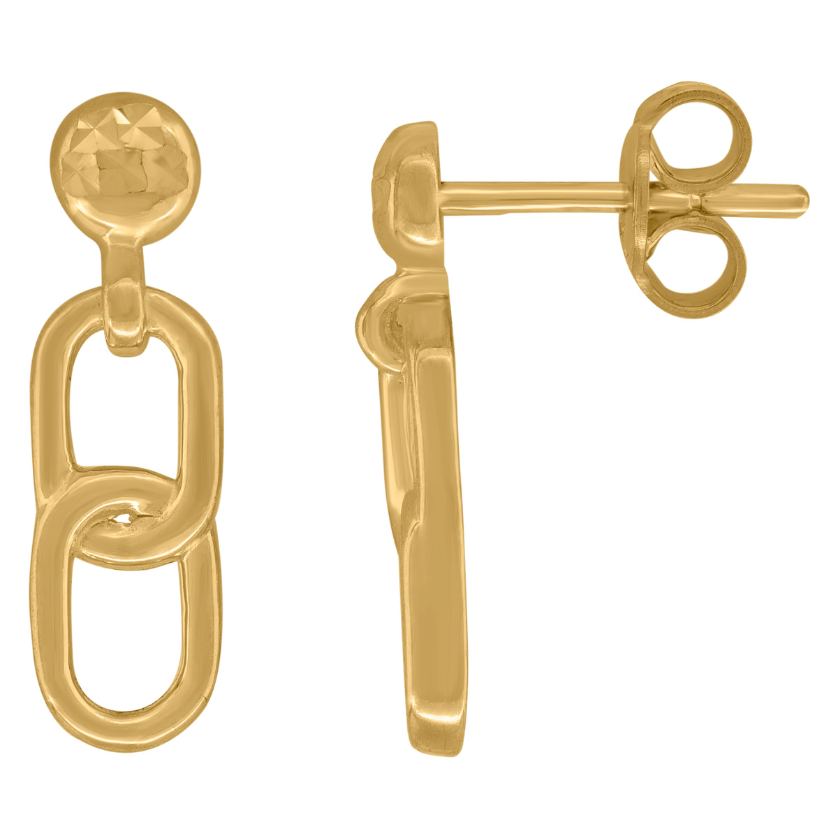 14Kt Yellow Gold Womens Polished Finish Intertwined Stud Earrings