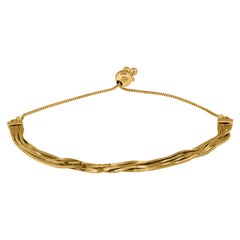 14Kt Yellow Gold Womens Multi-Strand Link Adjustable Bolo Bracelet Size 9 Inches
