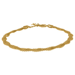 14Kt Yellow Gold Womens Twisted Chain Link Mesh Bolo Bracelet Size 7 Inches