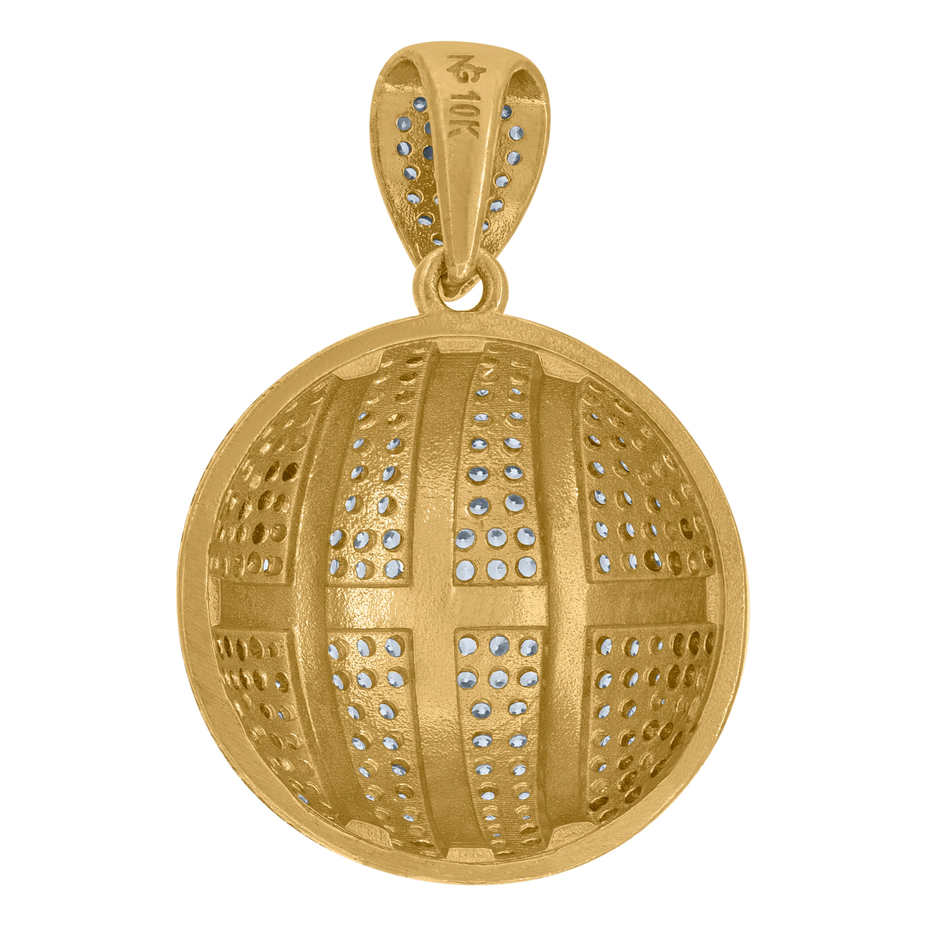 10kt Yellow Gold Mens Basket Ball Sports Charm Pendant