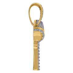 10kt Yellow Gold Mens Black Lives Matter Talking Charm Pendant