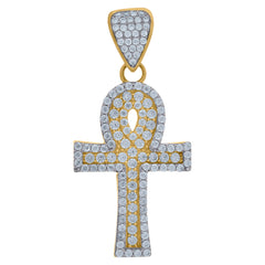 10kt Two-tone Gold Womens Multi-color Cubic-Zirconia Oval Medallion Guadalupe Religious Charm Pendant