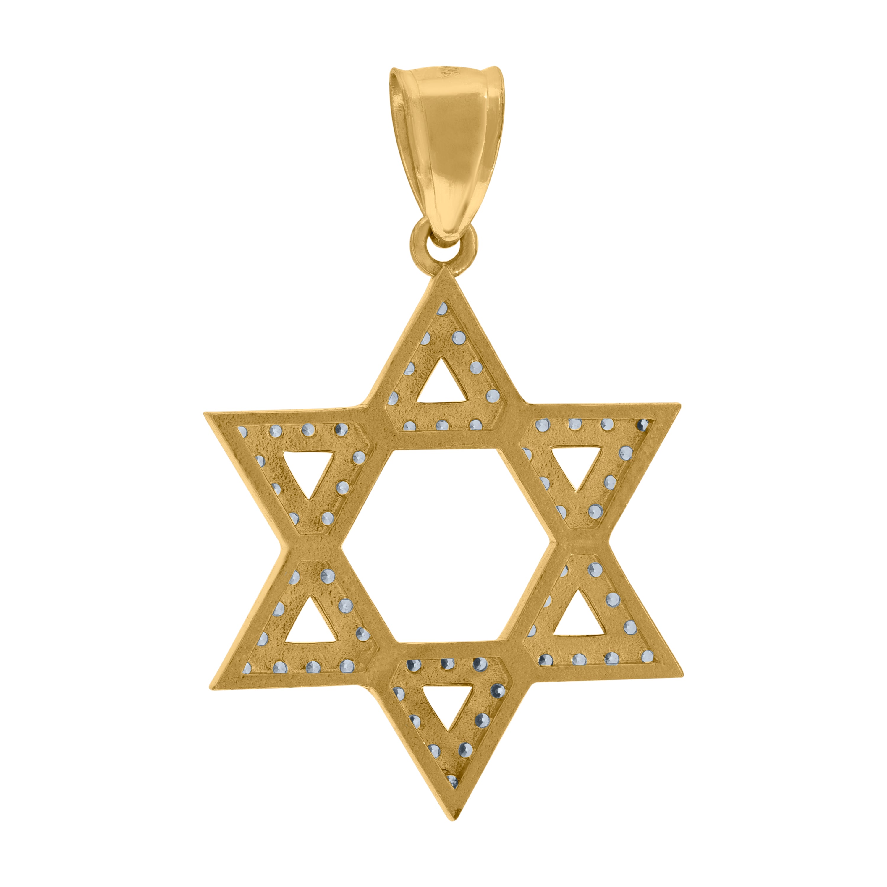 10kt Two-Tone Gold Womens Cubic Zirconia I Love You Charm Pendant