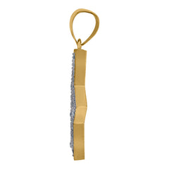 10kt Two-Tone Gold Womens Cubic Zirconia I Love You Charm Pendant