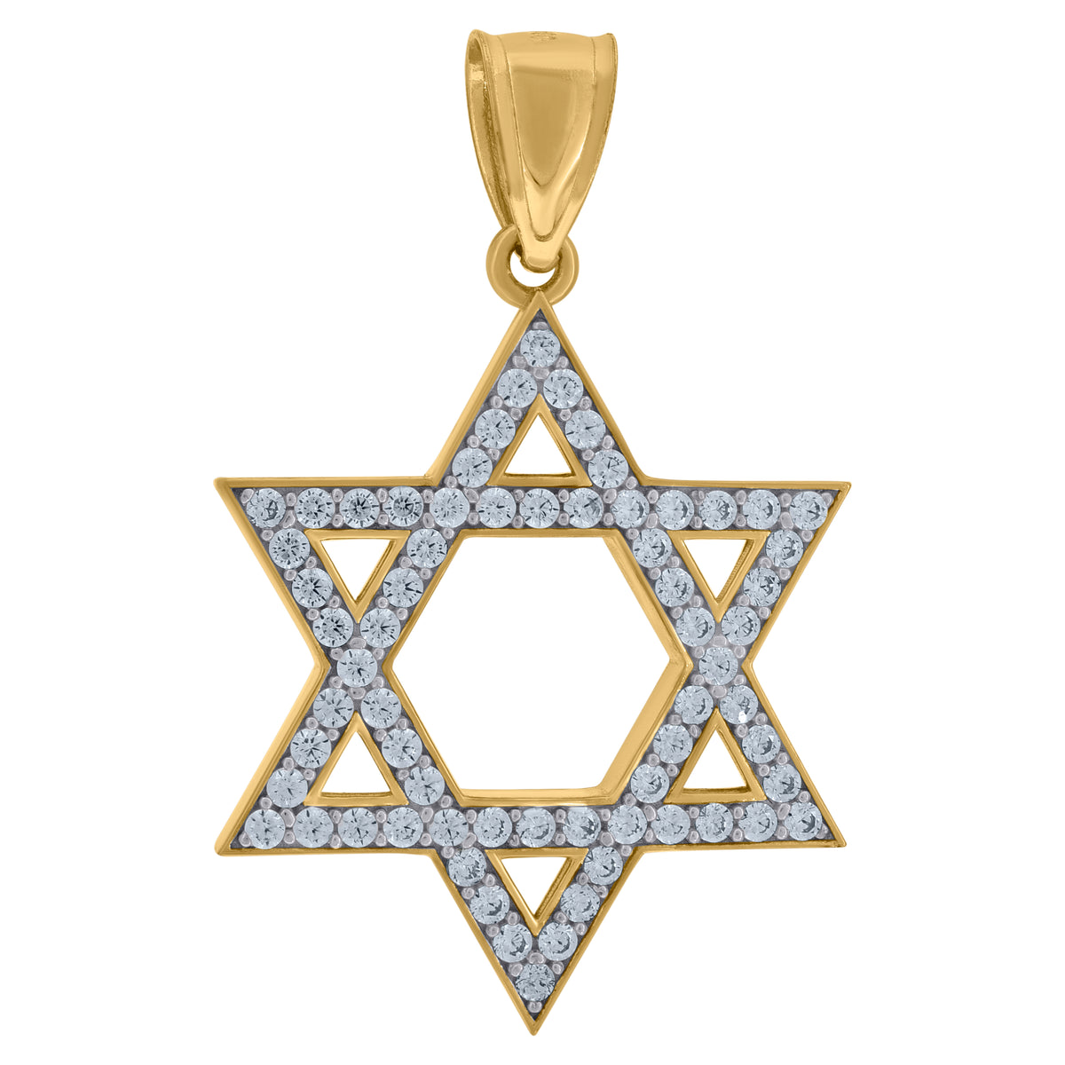 10kt Two-Tone Gold Womens Cubic Zirconia I Love You Charm Pendant