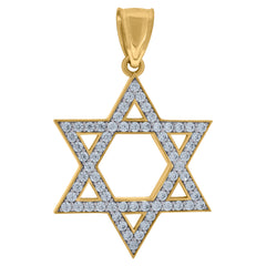 10kt Two-Tone Gold Womens Cubic Zirconia I Love You Charm Pendant