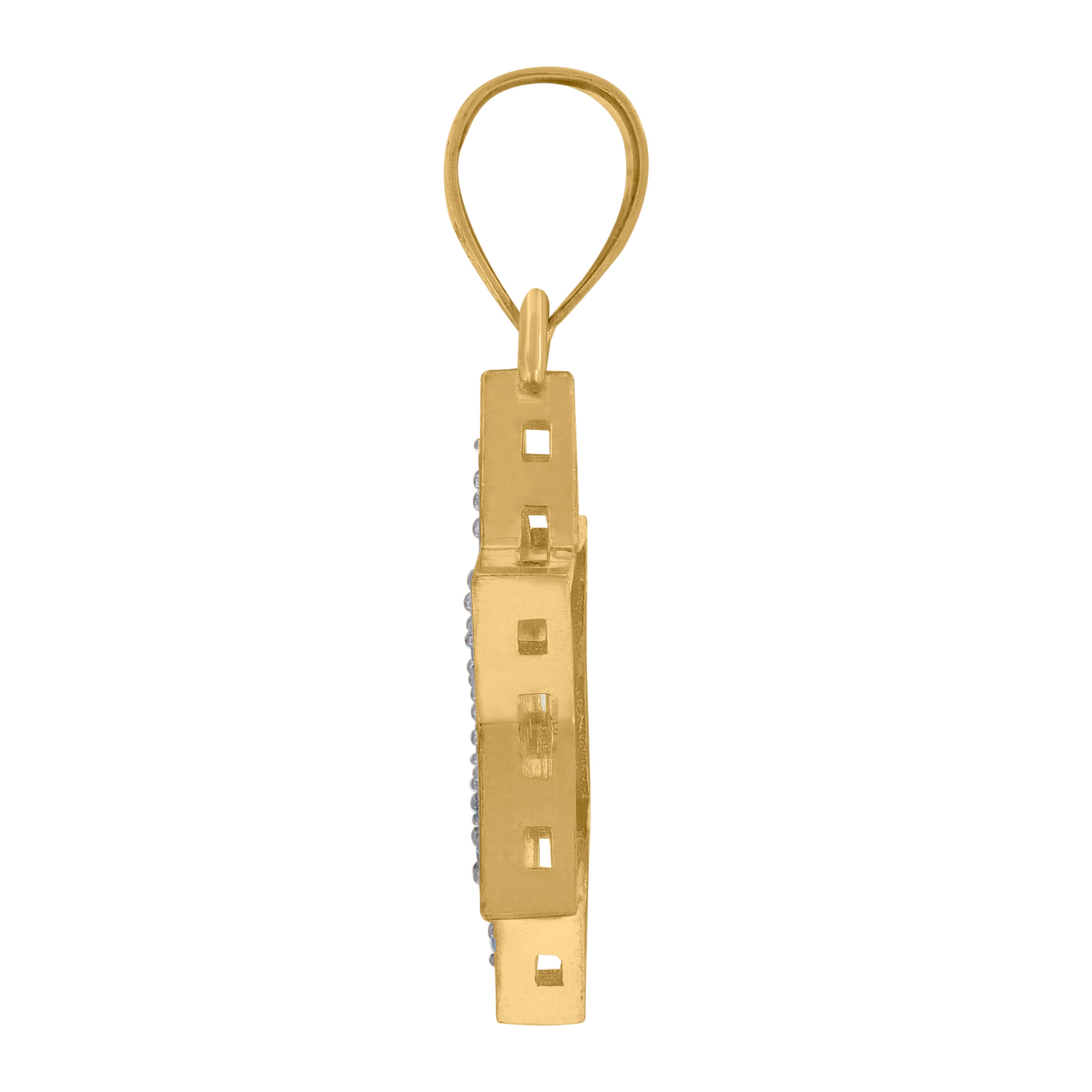 10kt Two-tone Gold Womens Cubic-Zirconia Anos 15 Quinceanera Charm Pendant