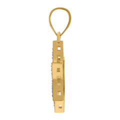 10kt Two-tone Gold Womens Cubic-Zirconia Anos 15 Quinceanera Charm Pendant