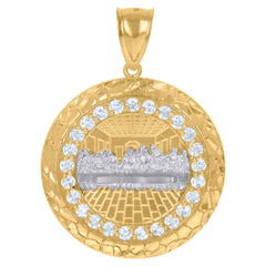 10kt Yellow Gold Mens Cubic Zirconia Scorpion Zodiac Sign Charm Pendant