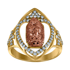 10kt Yellow Gold Two-Tone Diamond-Cut Mens Cross Crucifix Religious Charm Pendant