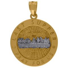 10kt Two-Tone Gold Mens Religious Last Supper Pendant