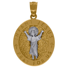 10kt Two-Tone Gold Mens Religious Infant Jesus Pendant