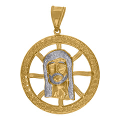 10kt Two-tone Gold Mens St. Lazarus Religious Charm Pendant