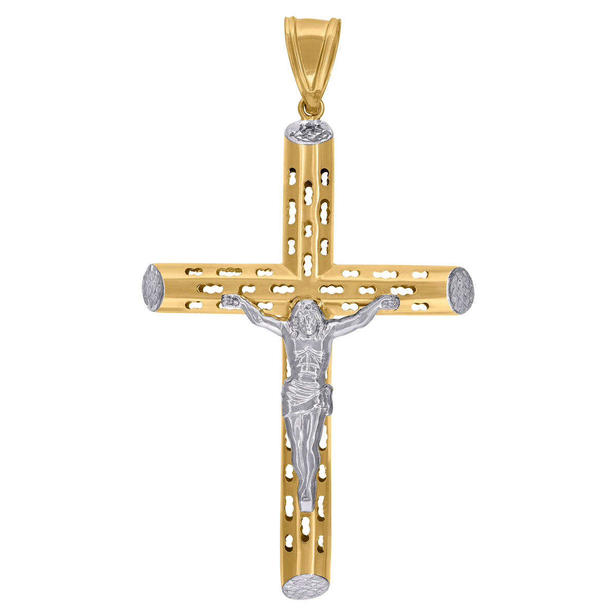 10kt Two-tone Gold Mens Square Head Guadalupe Religious Cuban Border Ring