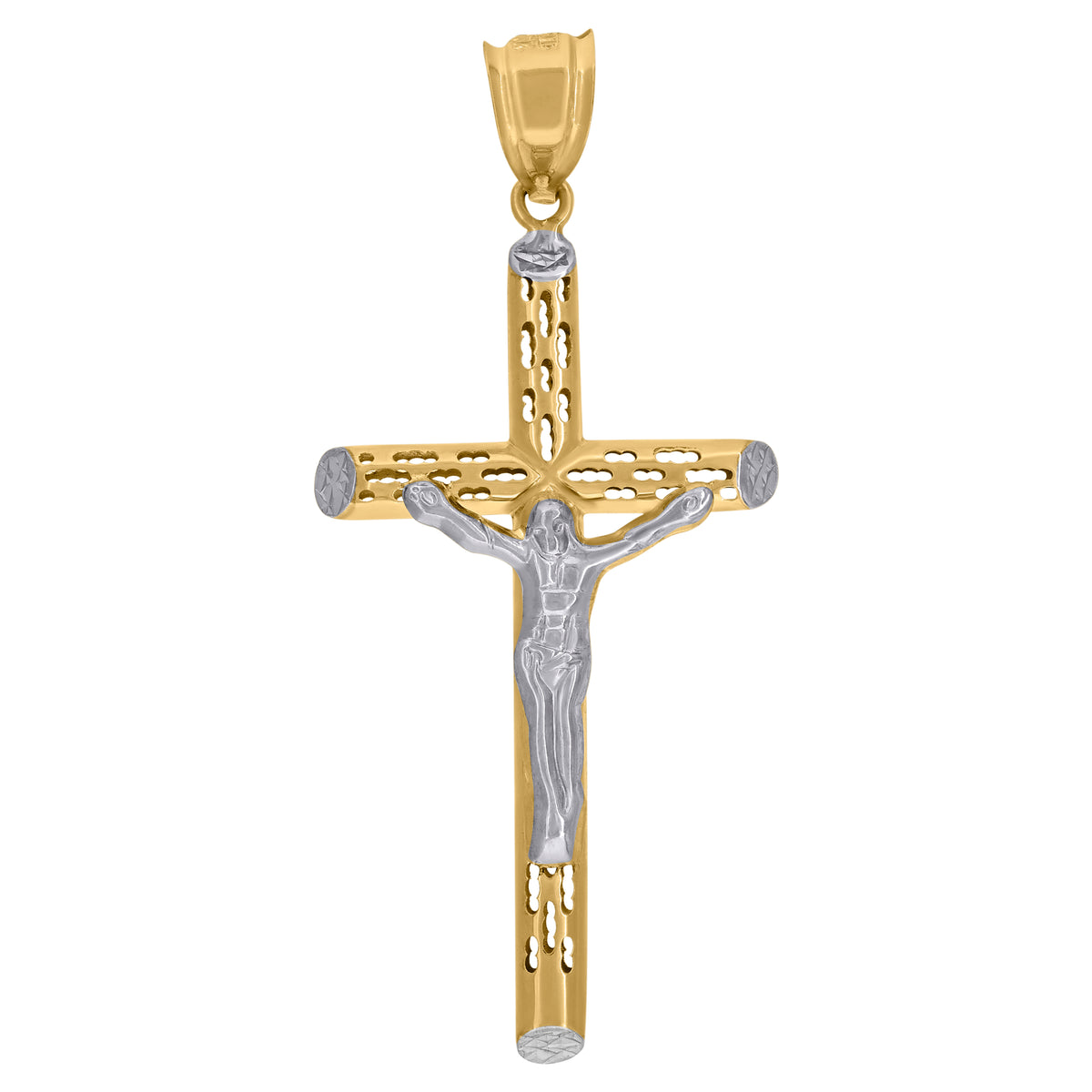 10kt Two-tone Gold Mens Square Head Guadalupe Religious Nugget Ring