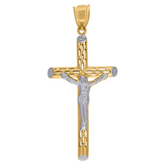 10kt Two-tone Gold Mens Square Head Guadalupe Religious Nugget Ring