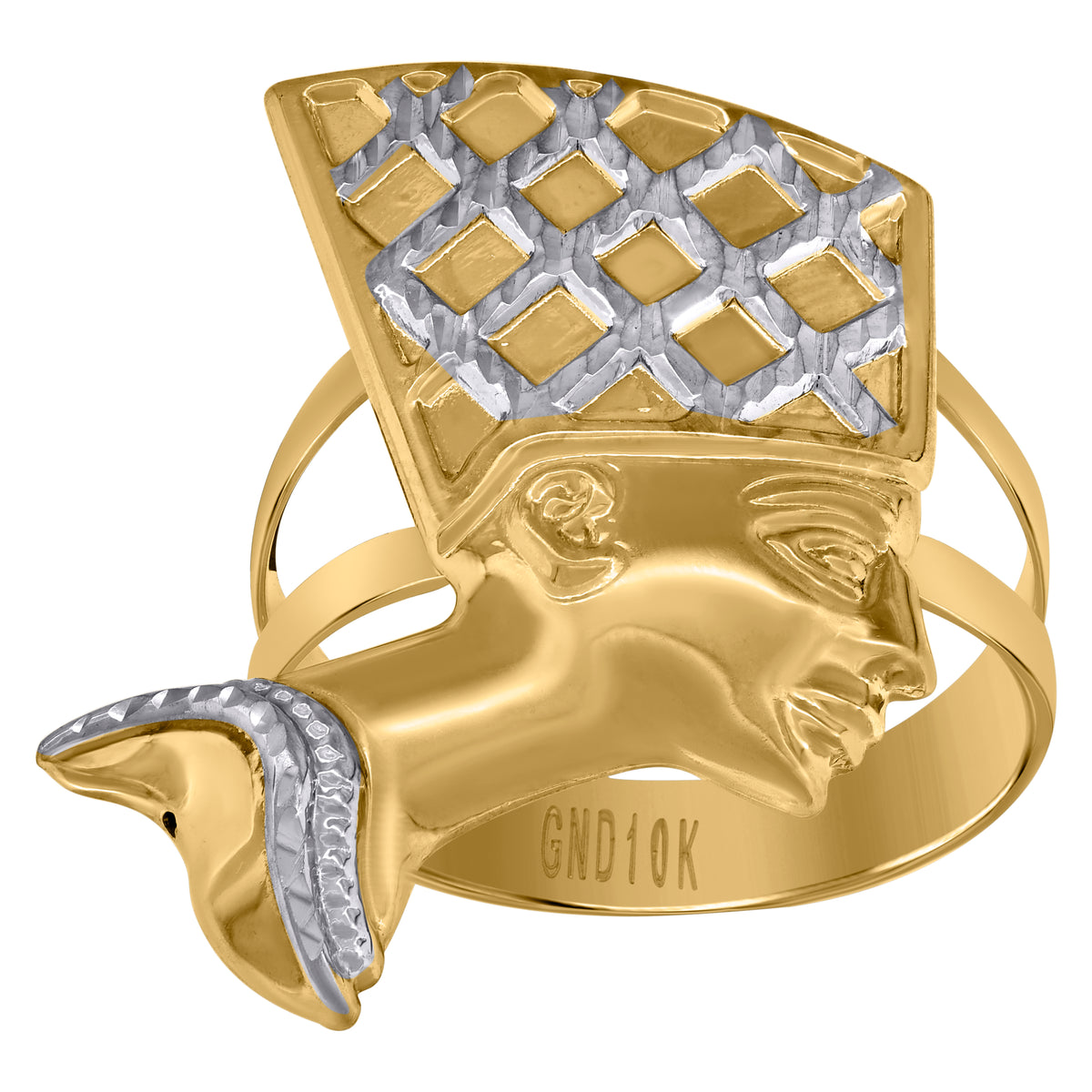 10kt Two-Tone Gold Mens Cubic Zirconia Engagement Ring