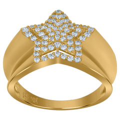 10kt Two-Tone Gold Mens Cubic Zirconia CZ Dc Cluster Square Ring