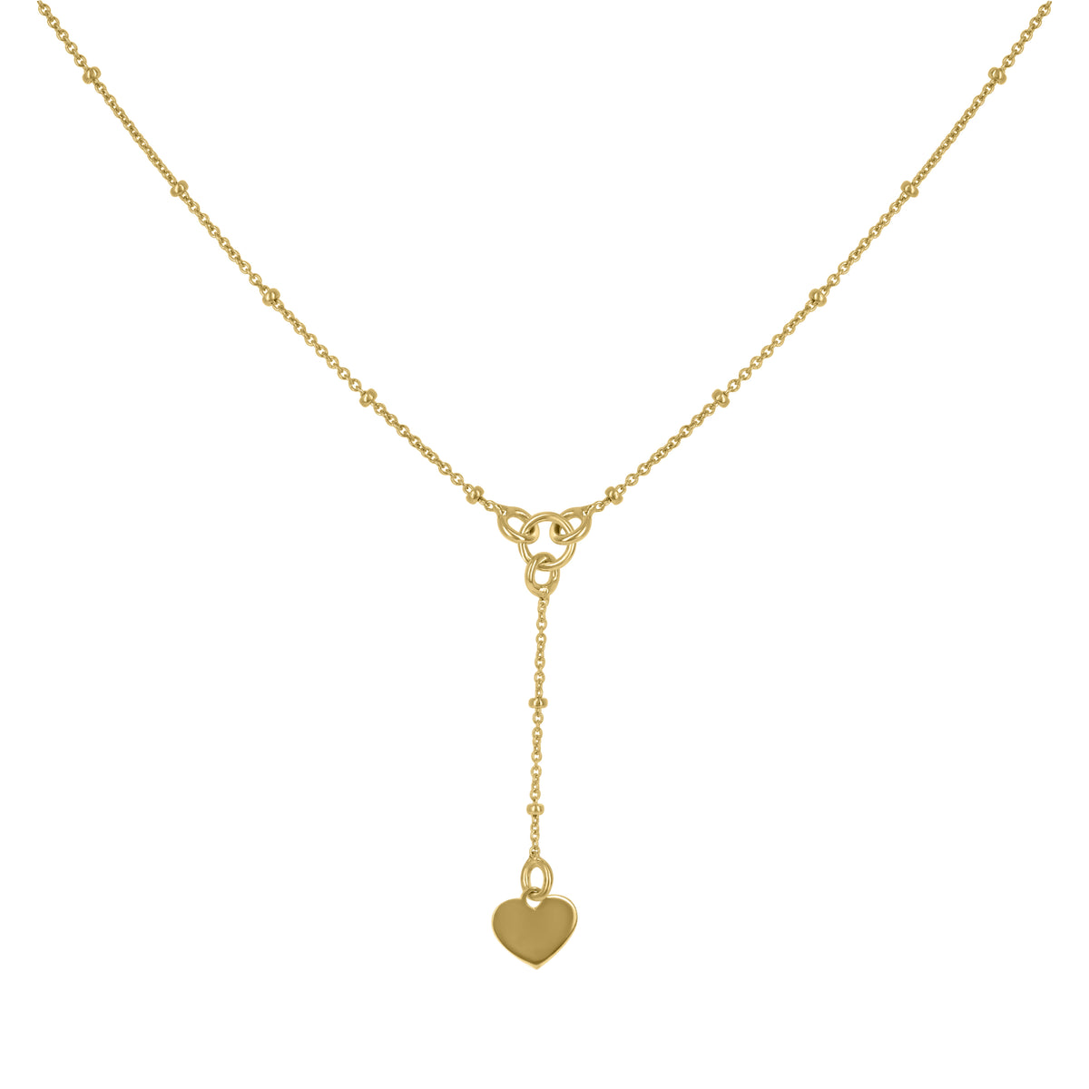 14Kt Yellow Gold Womens Heart Necklace 17.5 Inches