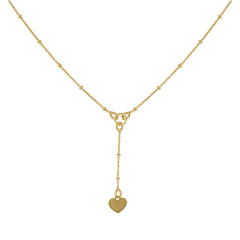 14Kt Yellow Gold Womens Heart Necklace 17.5 Inches