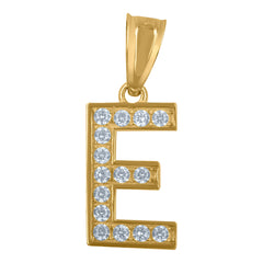 10kt Two-Tone Gold Mens Princess Cut Cubic-Zirconia Religious Crucifix Anchor Charm Pendant