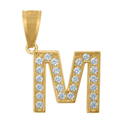 10kt Two-Tone Gold Mens Princess Cut Cubic-Zirconia Religious Cross Charm Pendant