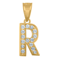 10kt Two-Tone Gold Mens Princess Cut Cubic-Zirconia Religious Cross Crucifix Charm Pendant