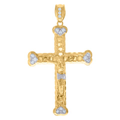 10kt Two-tone Gold Mens St. Christopher Religious Charm Pendant