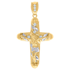10kt Two-tone Gold Mens St. Barbara Religious Charm Pendant