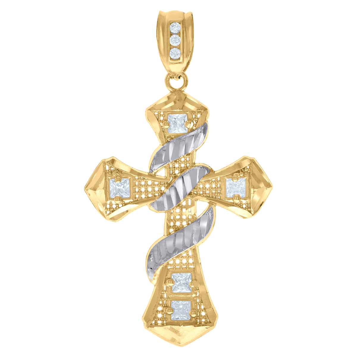 10kt Yellow Gold Cubic-Zirconia Mens Comedy Tragedy Masks Charm Pendant