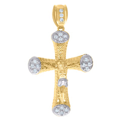 10kt Two-tone Gold Mens Square Head Jesus Religious Nugget Ring