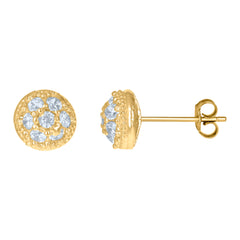 10kt Yellow Gold Mens Cubic-Zirconia Octagon Head Cluster Fashion Rings