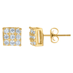 10kt Yellow Gold Mens Cubic-Zirconia Photo Frame Charm Pendant
