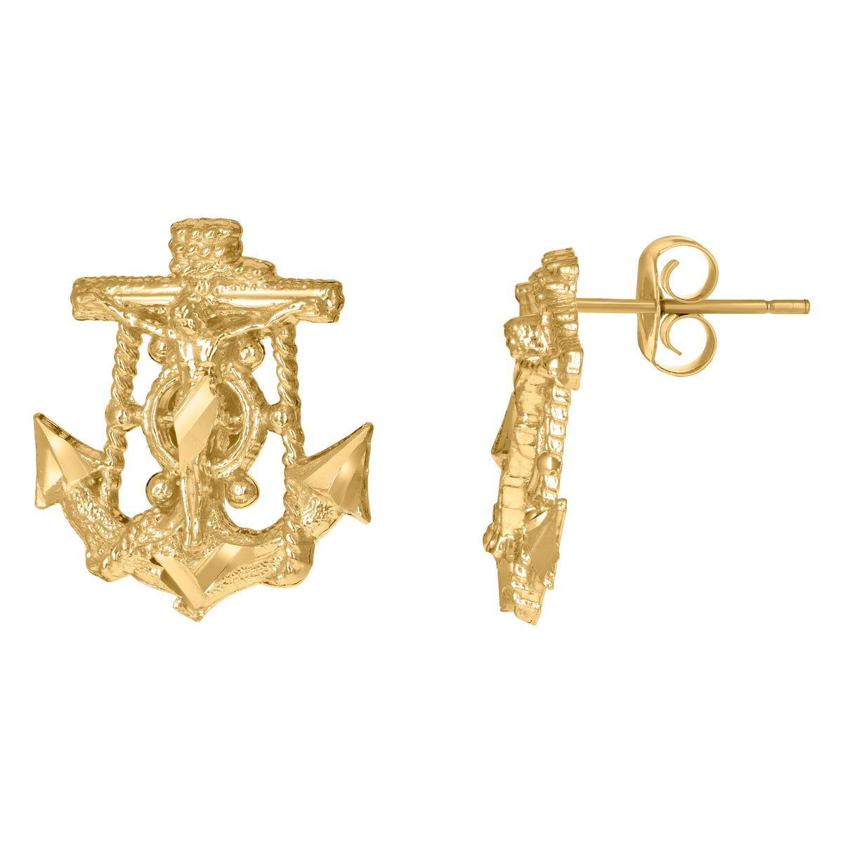 10kt Yellow Gold Mens Cubic-Zirconia Religious Ankh Cross Egyptian Charm Pendant