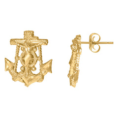 10kt Yellow Gold Mens Cubic-Zirconia Religious Ankh Cross Egyptian Charm Pendant