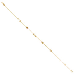 14Kt Two-Tone Gold Womens Infinity Chain Anklet