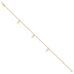 14Kt Yellow Gold Womens Infinity Charm Anklet
