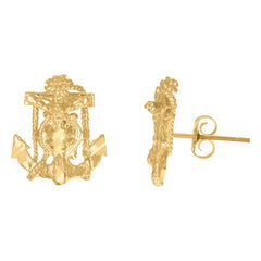10kt Yellow Gold Mens Cubic-Zirconia Wildlife Bird Eagle Patriotism Charm Pendant