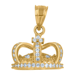 10kt Yellow Gold Mens Cubic-Zirconia St. Jude Religious Charm Pendant