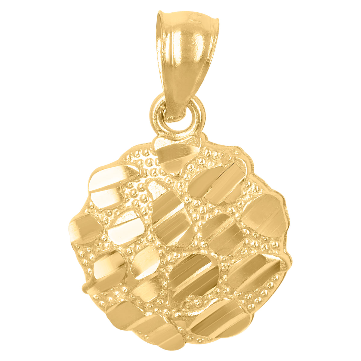 10kt Yellow Gold Diamond-Cut Unisex Try God Religious Charm Pendant