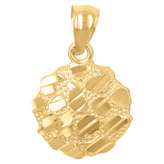 10kt Yellow Gold Diamond-Cut Unisex Try God Religious Charm Pendant